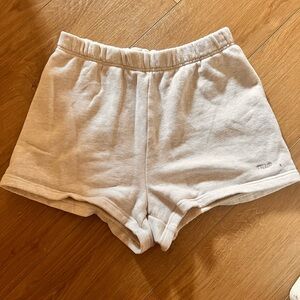 TNA sweatfleece cozy fleece Athletic Shorts in heathered light grey